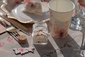 SAN-8330- Cadeau Invité – Bonheur – Bougie Fleurie – 2 Cadeau Invité - Bougie Fleurie Bonheur