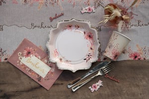 Assiette Fleurie - Lot de 10