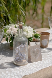 SAN-8508- Bouteille à voeux – 2 Bouteille Message - Mariage - Verre