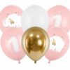 Kit de 6 Ballons 1er Anniversaire Fille 