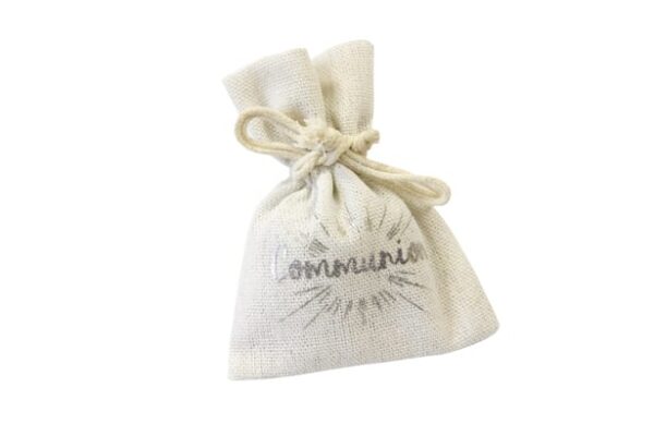 Sac a dragées communion argent