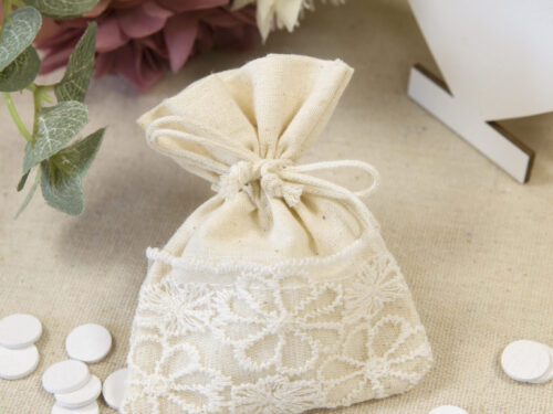 sac a dragées boheme en tissu