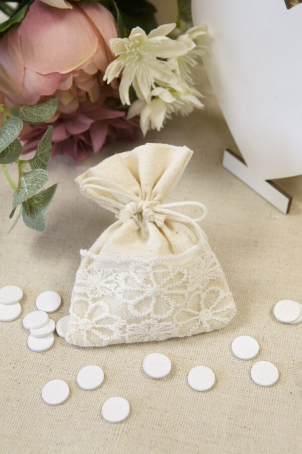 sac a dragées boheme en tissu