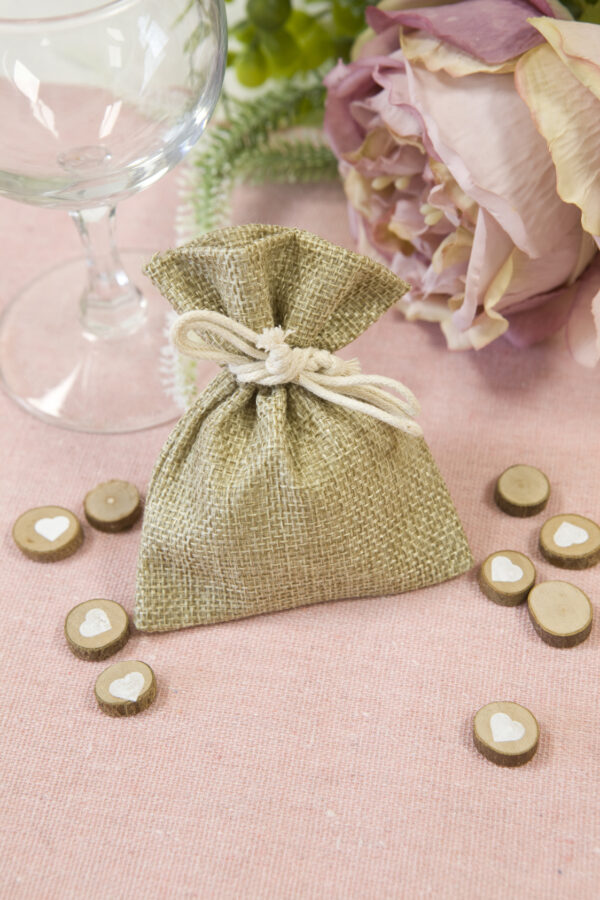 SC468# MISE EN SCENE sac a dragées toile façon jute