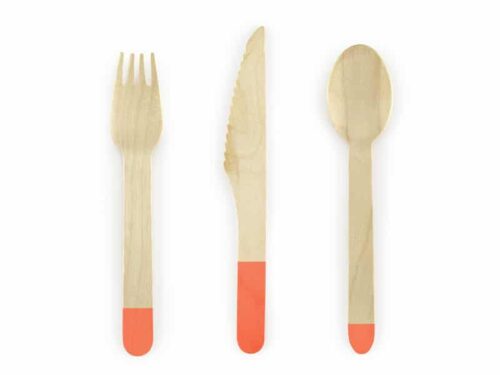 couverts en bois orange