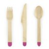 couverts en bois fuchsia