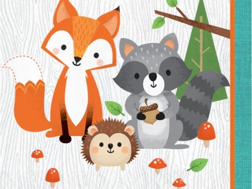 serviette les animaux de la forêt