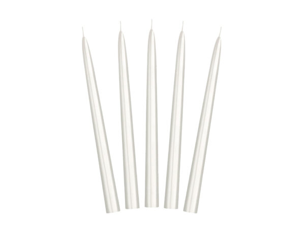 Bougie longue blanc nacré-lot de 10 (1)
