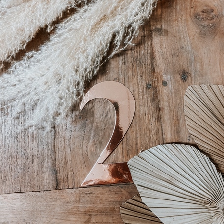 STICKER CHIFFRE 2 ROSE GOLD 91523