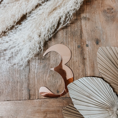 STICKER CHIFFRE 3 ROSE GOLD 91524