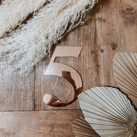 STICKER CHIFFRE 5 ROSE GOLD 91526