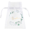 Sac a dragees bapteme champetre couronne végétal