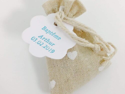 Sachet a dragees en lin