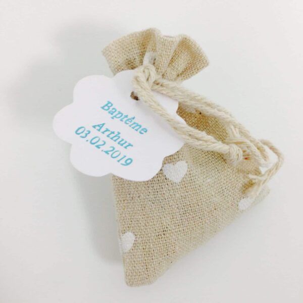 Sachet a dragees en lin