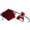 Sac a dragees organza bordeaux