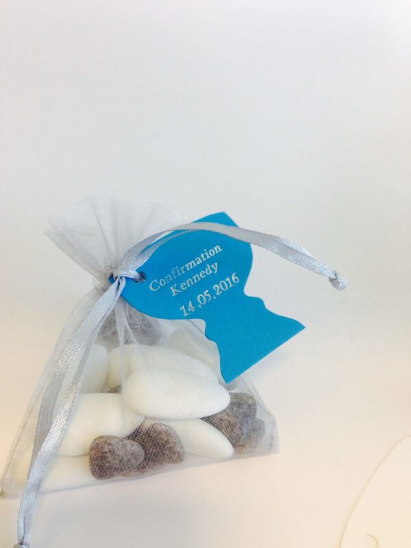 Sac à dragées organza - Rose - Lot de 10