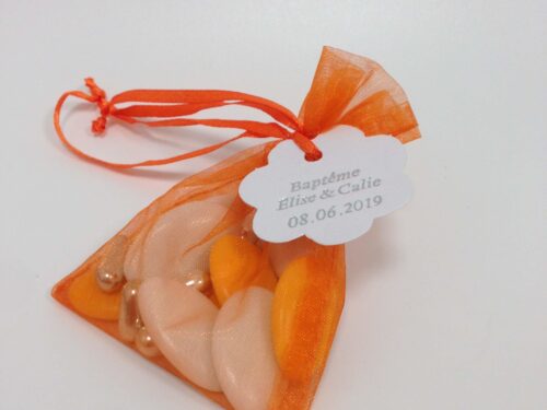sac a dragées organza orange