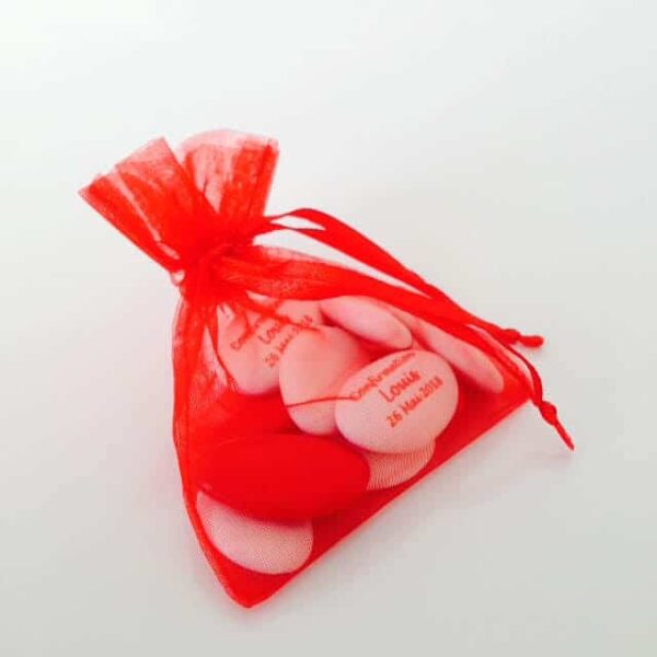 Sachet à dragees organza rouge (2) Sac à dragées organza - Fuchsia - Lot de 10