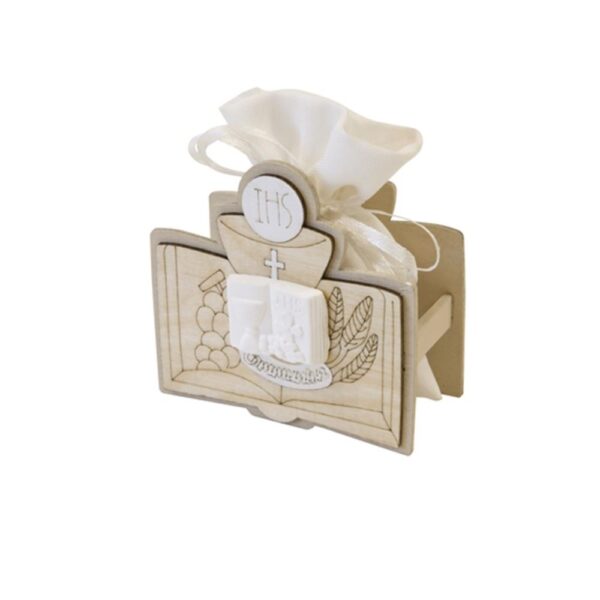 Sachet communion dans décor en bois