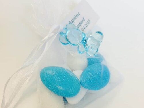 sac a dragées organza blanc