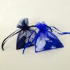 Sac à dragées organza - Bleu marine - Lot de 10