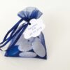 sac a dragees organza bleu marine