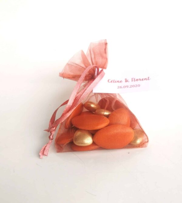 Sachet dragées terracotta