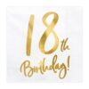 serviette anniversaire 18 ans blanc et or