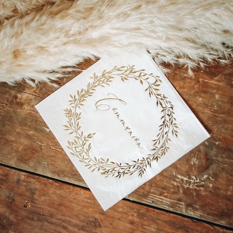 serviette communion blanc et or