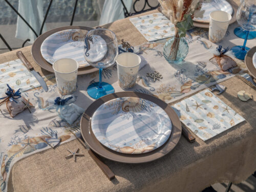 Serviette coquillage deco theme mer