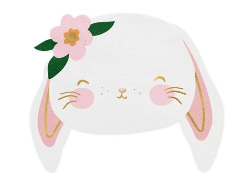Serviette lapin deco bapteme paques