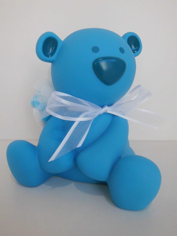 Tirelire ourson bleu turquoise