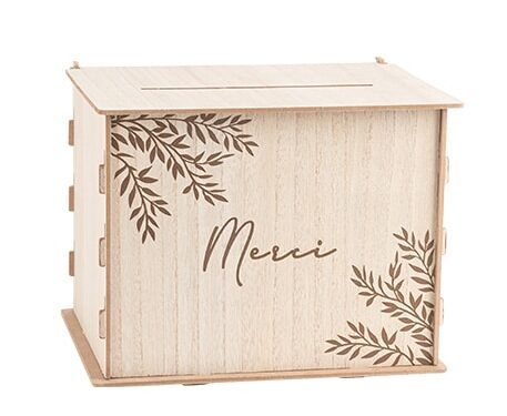 Urne en bois naturel merci