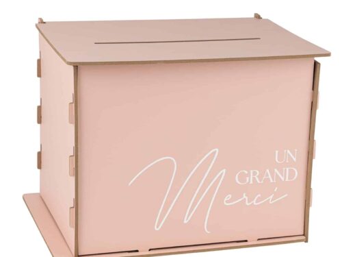 Urne en bois rose et blanc