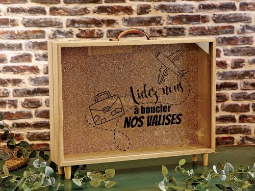 Urne theme voyage mariage aidez nous a boucler nos valises