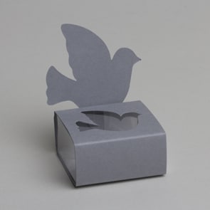 boite a dragees colombe grise