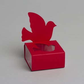 boite a dragees colombe rouge