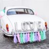Decoration voiture mariage Rose Gold