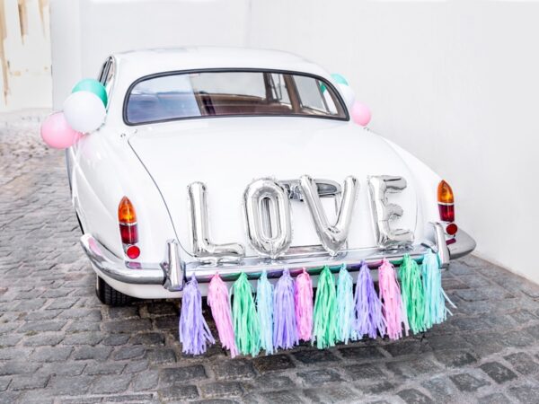 Decoration voiture mariage Rose Gold