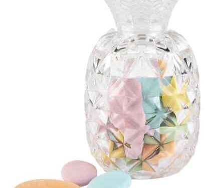 Contenant dragees ananas theme tropical