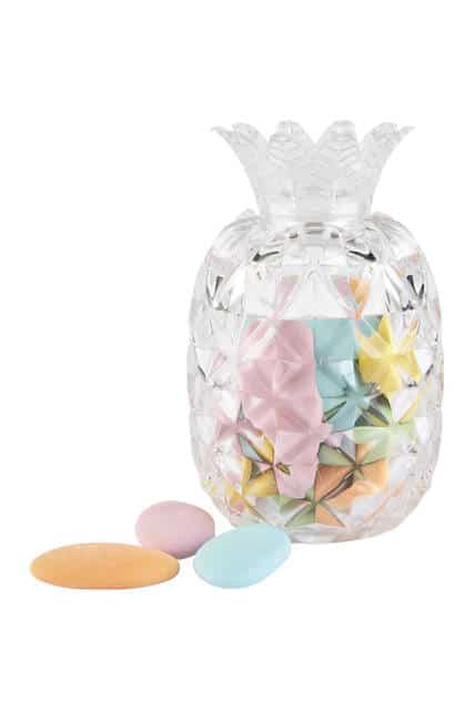 Contenant dragees ananas theme tropical