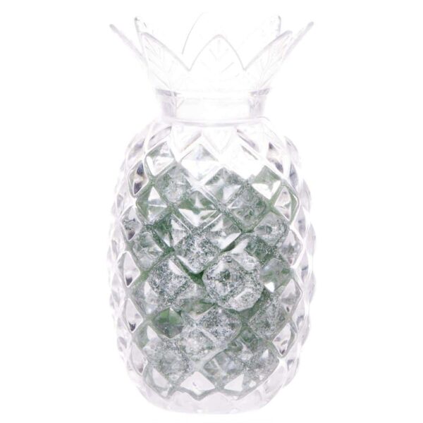 Contenant dragées Ananas en plexi déco tropicale