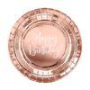 assiette anniversaire rose gold happy birthday
