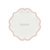 assiette bapteme rose blanc et or
