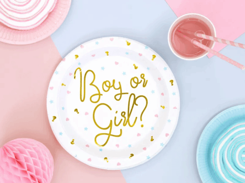 assiette gender reveal boy or girl fille ou garcon