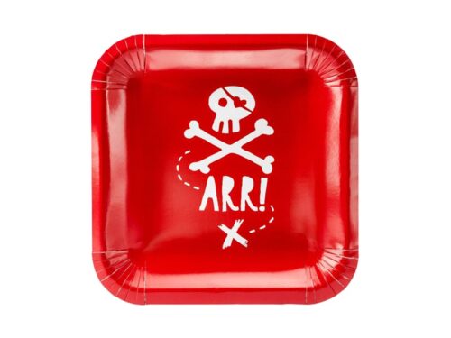 Decoration pirate anniversaire - assiette rouge