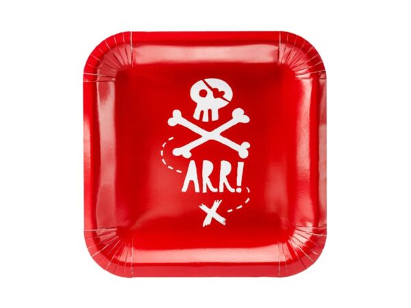 Decoration pirate anniversaire - assiette rouge