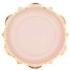 assiette rose poudré or 79504