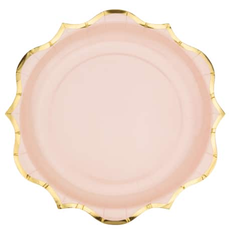 assiette rose poudré or 79504