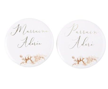 badge parrain marraine cadeau bapteme